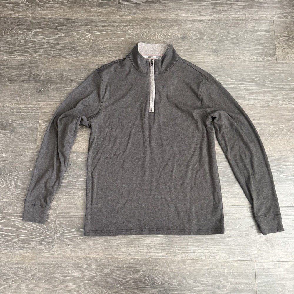 The Normal Brand Quarter Zip Pullover Mens‎ Medium Gray Mock Neck Long Sleeve